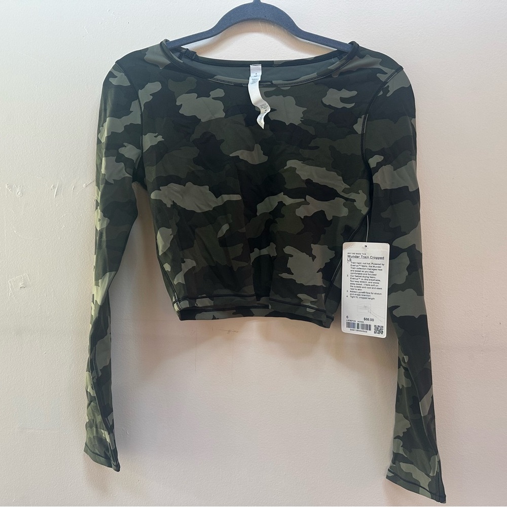 Lululemon winder under cropped long sleeve 6 camo